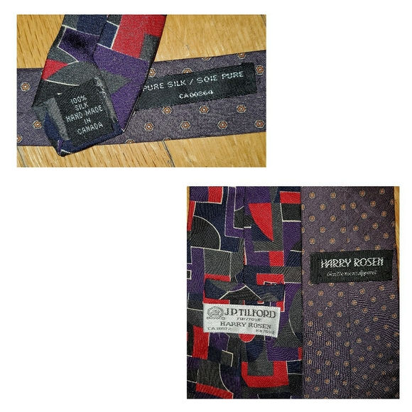 Vintage 90s Silk Tie Bundle - Harry Rosen - Picture 2 of 2